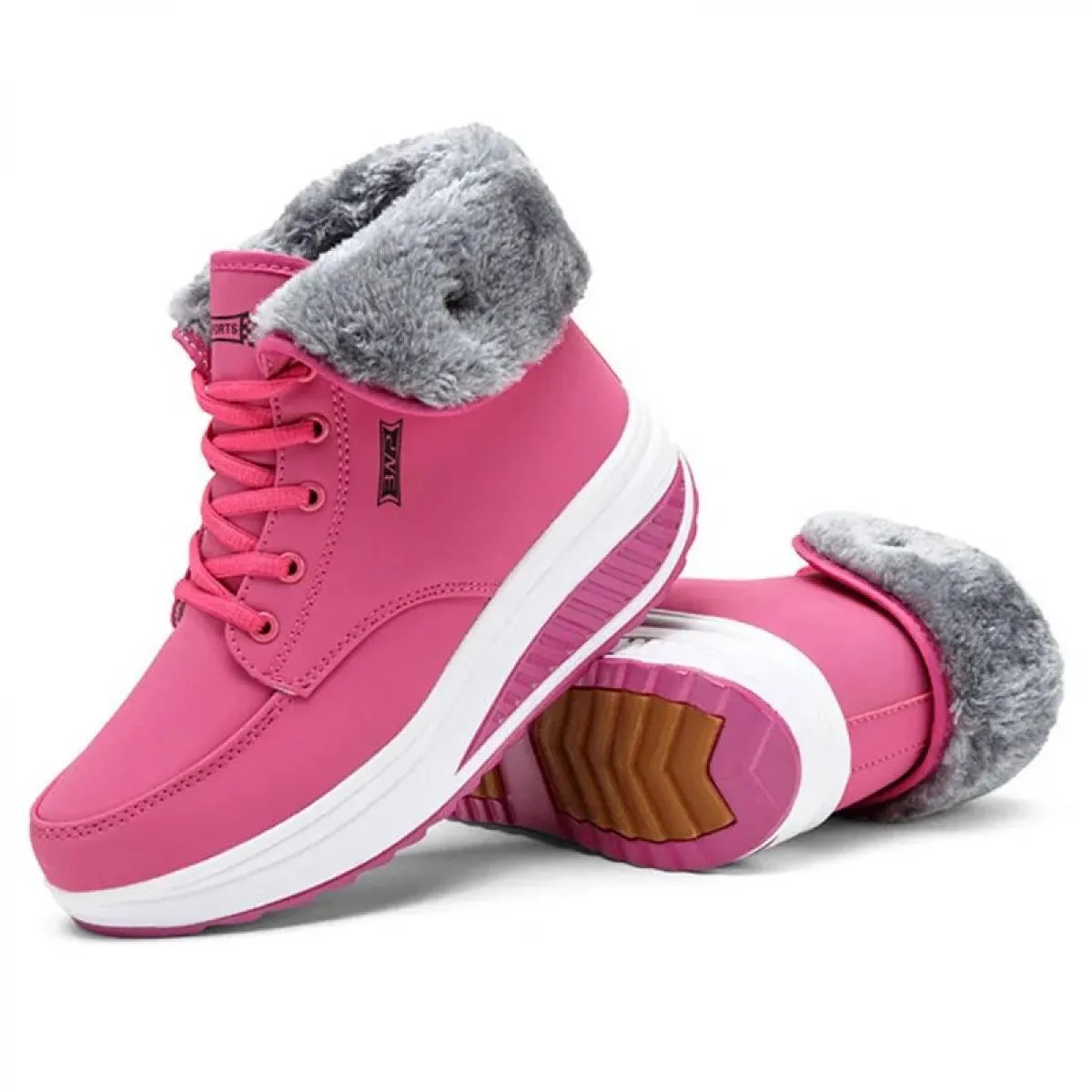 Nuovi stivali rampicanti da donna Scarpe con plateau da donna Stivali da neve caldi in peluche Stivali invernali da donna Pantof