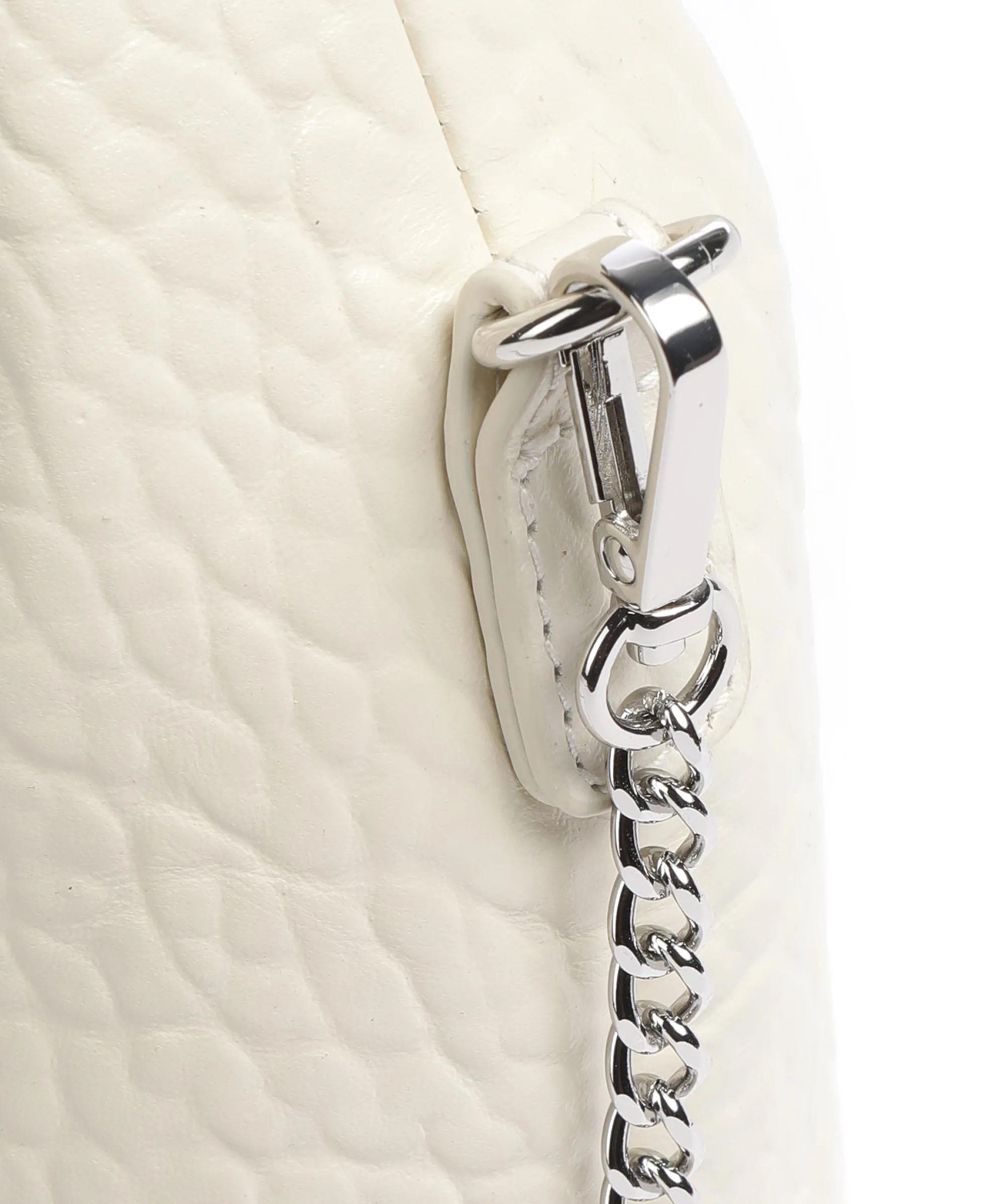 Núnoo New Zealand Dandy Borsa a mano pelle di vitello goffrata avorio  