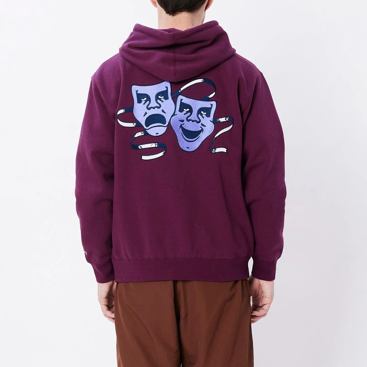 OBEY LATE HOOD SPECIALTY FLEECE - BEETROOT