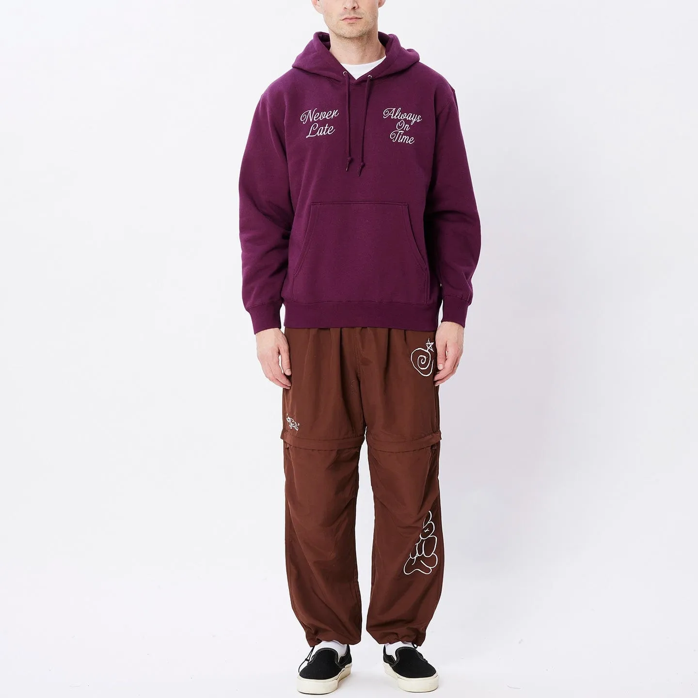 OBEY LATE HOOD SPECIALTY FLEECE - BEETROOT