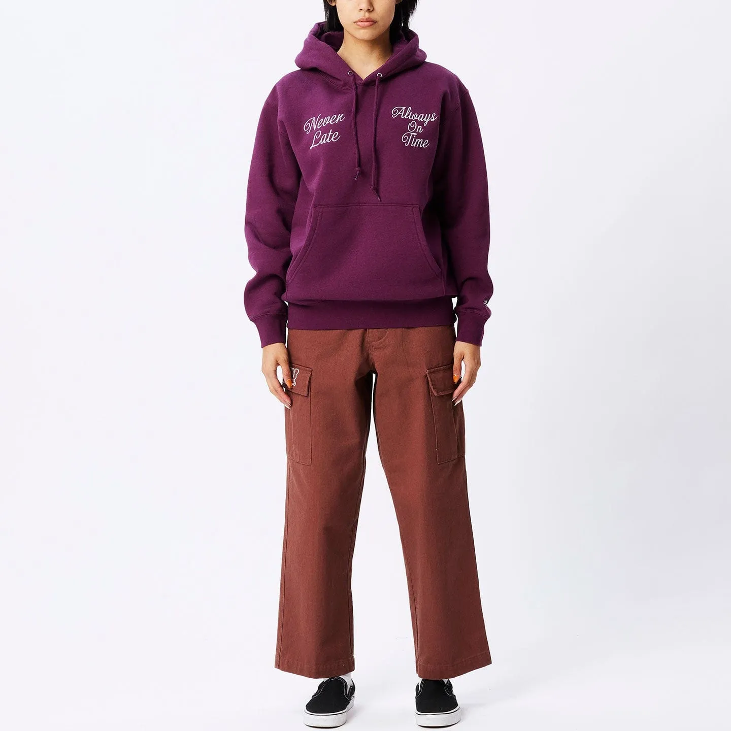 OBEY LATE HOOD SPECIALTY FLEECE - BEETROOT