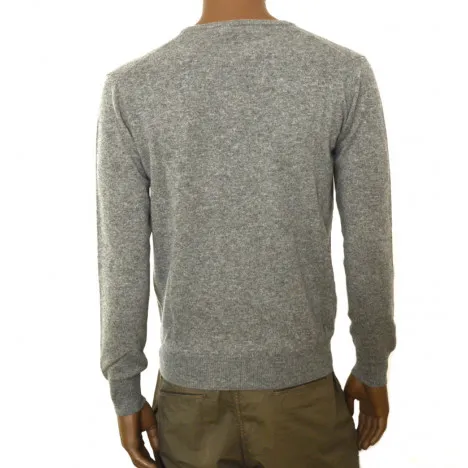 OFFICINA TESSILE maglia uomo puro cashmere cardiff scollo a V grigio
