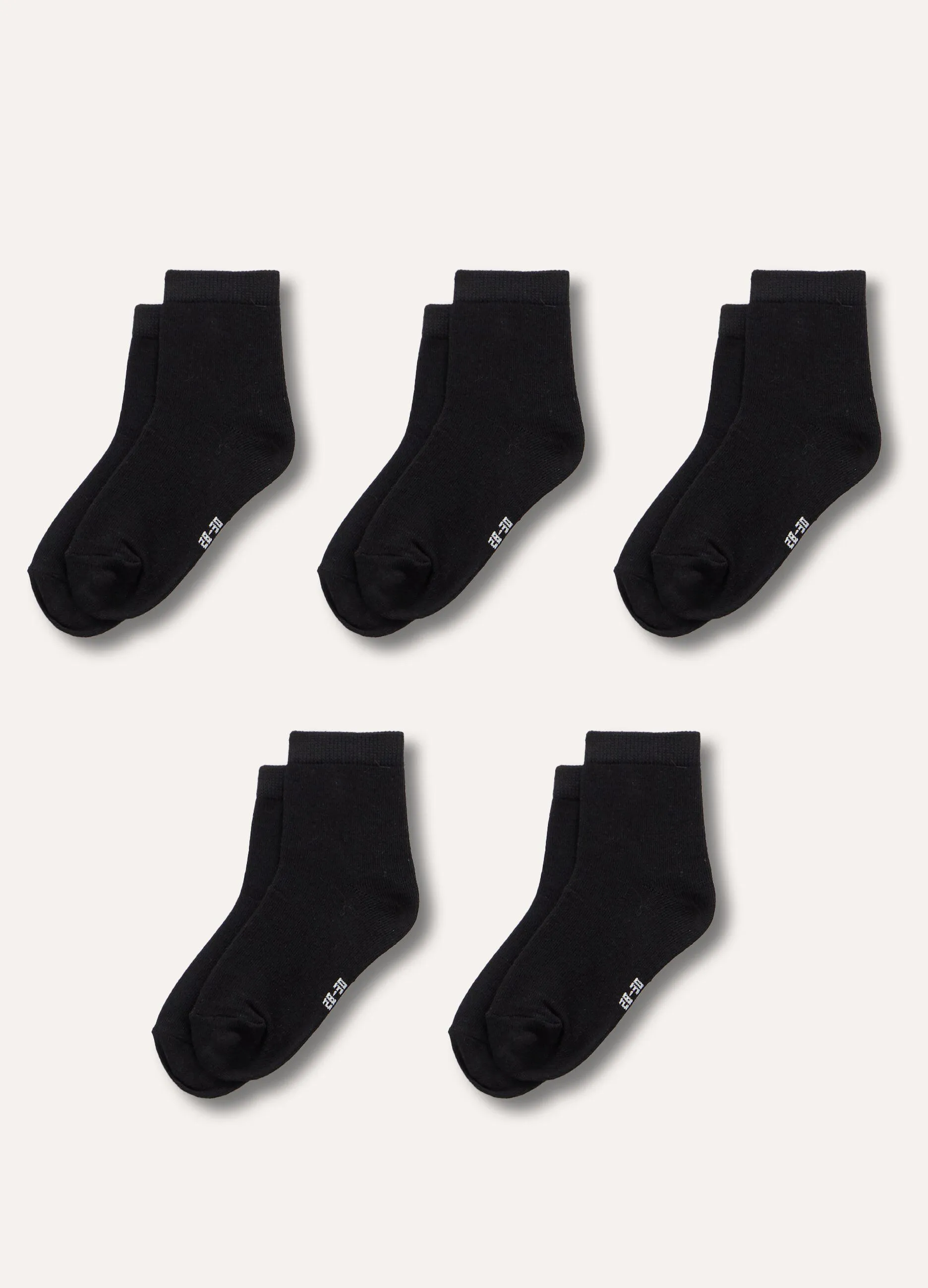 Pack 5 calze corte in cotone stretch