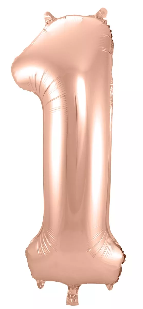 Palloncino foil numero 1 oro rosa 86 cm
