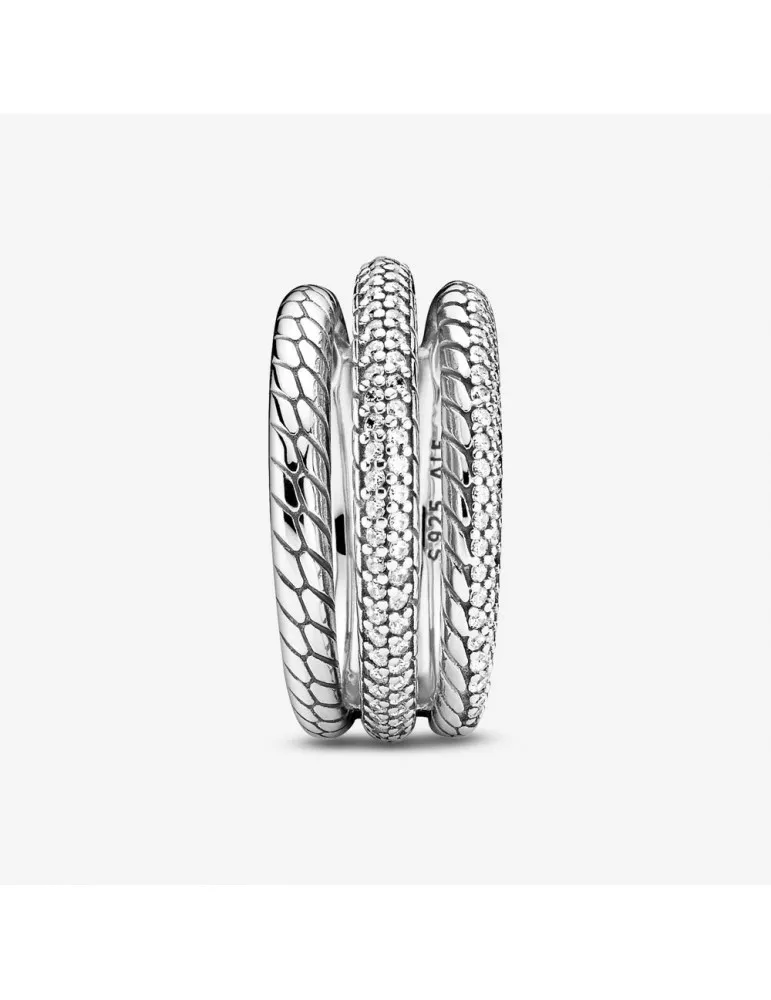 Pandora - Anello A Tripla Fascia Con Maglia Snake