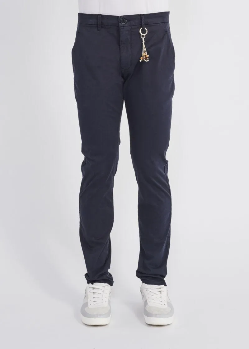 Pantaloni chino in raso di cotone