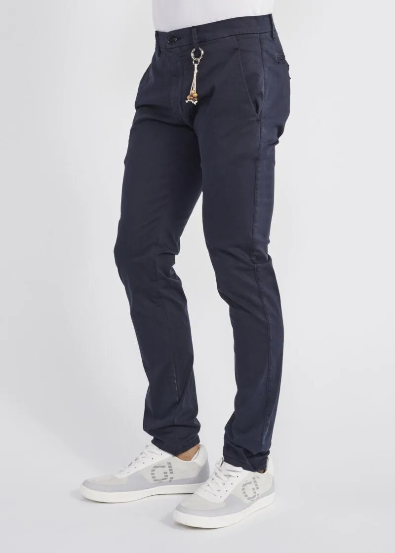 Pantaloni chino in raso di cotone