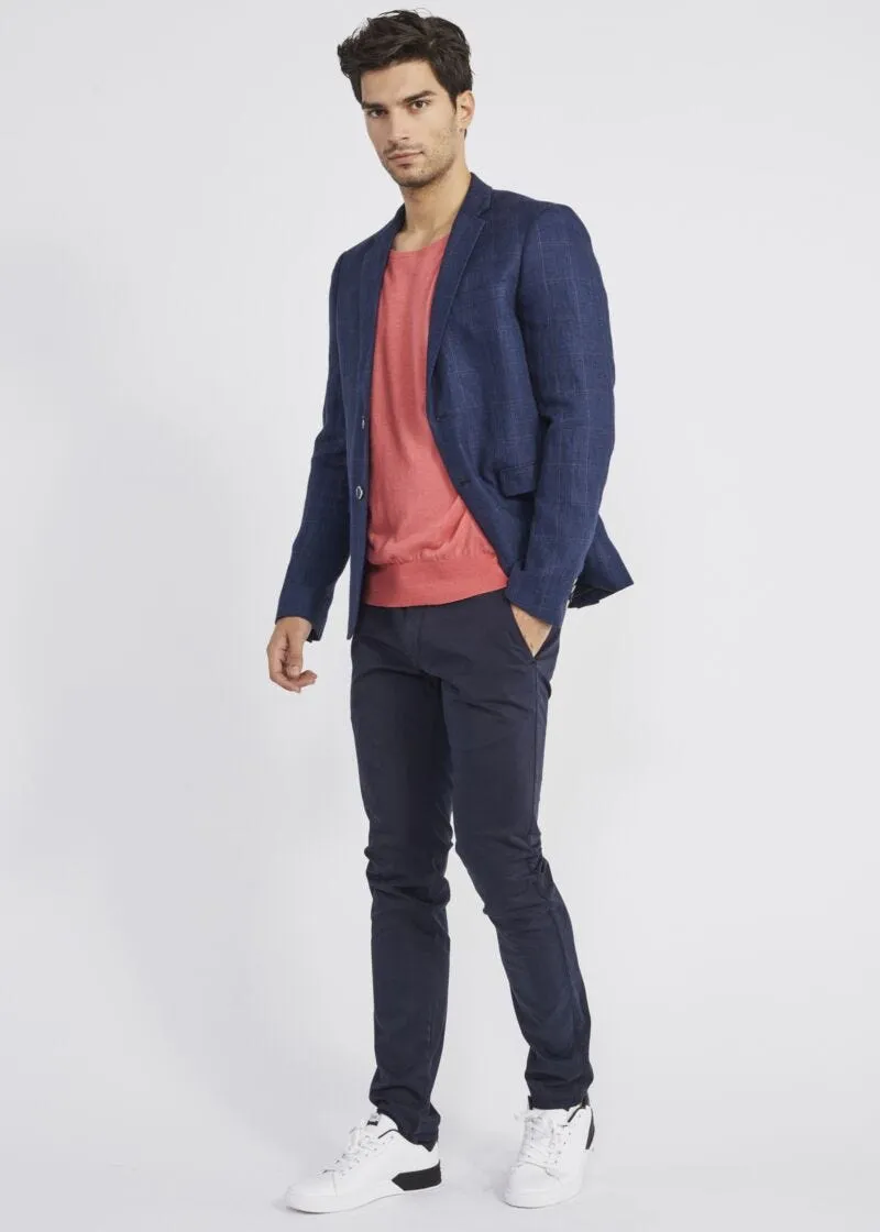 Pantaloni chino in raso di cotone