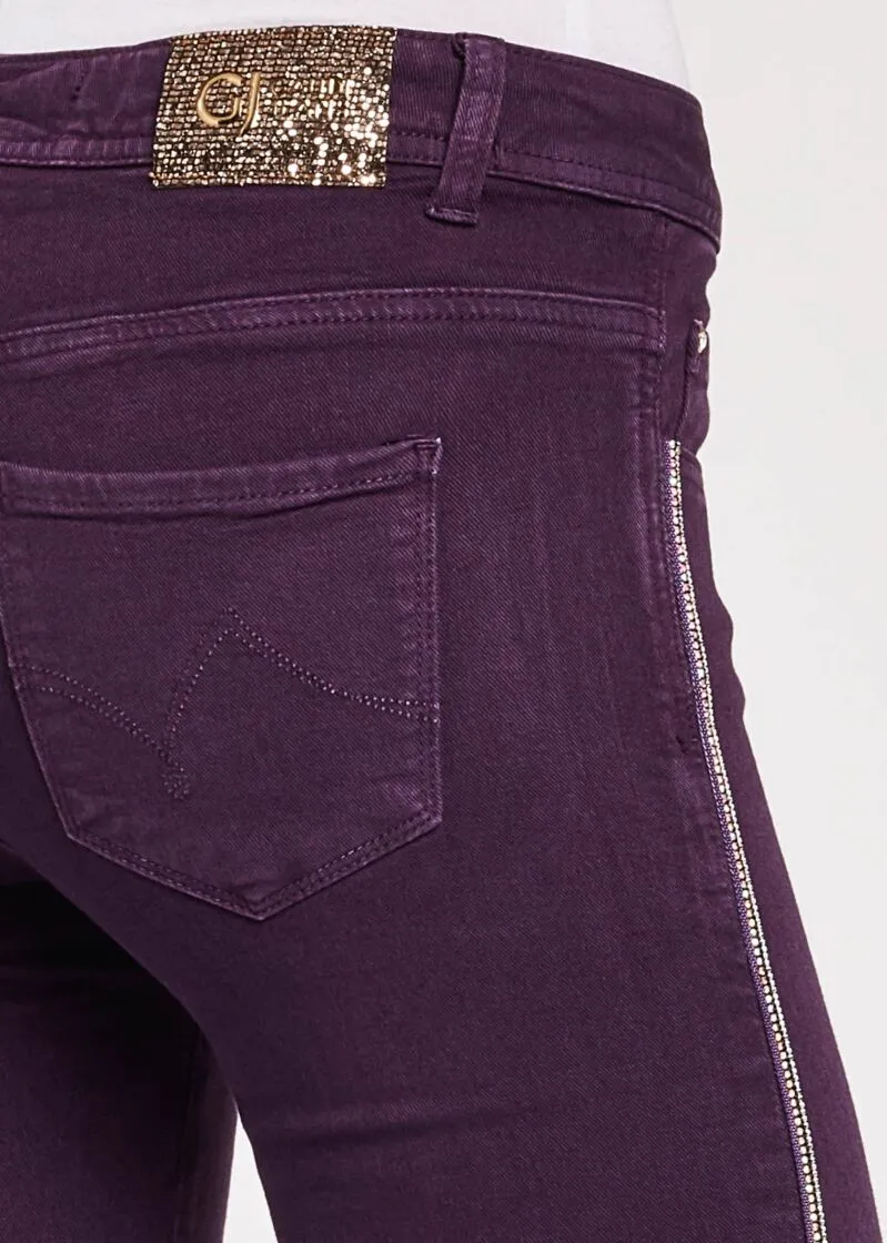 Pantaloni con banda gioiello