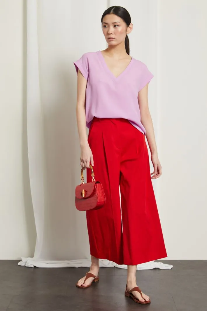 Pantaloni cropped ampi