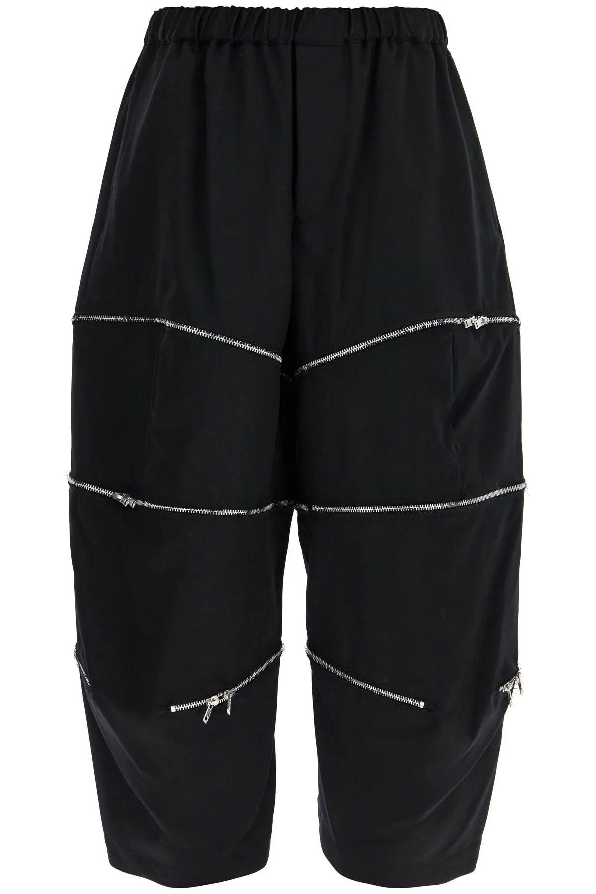 Pantaloni cropped con zip apribili