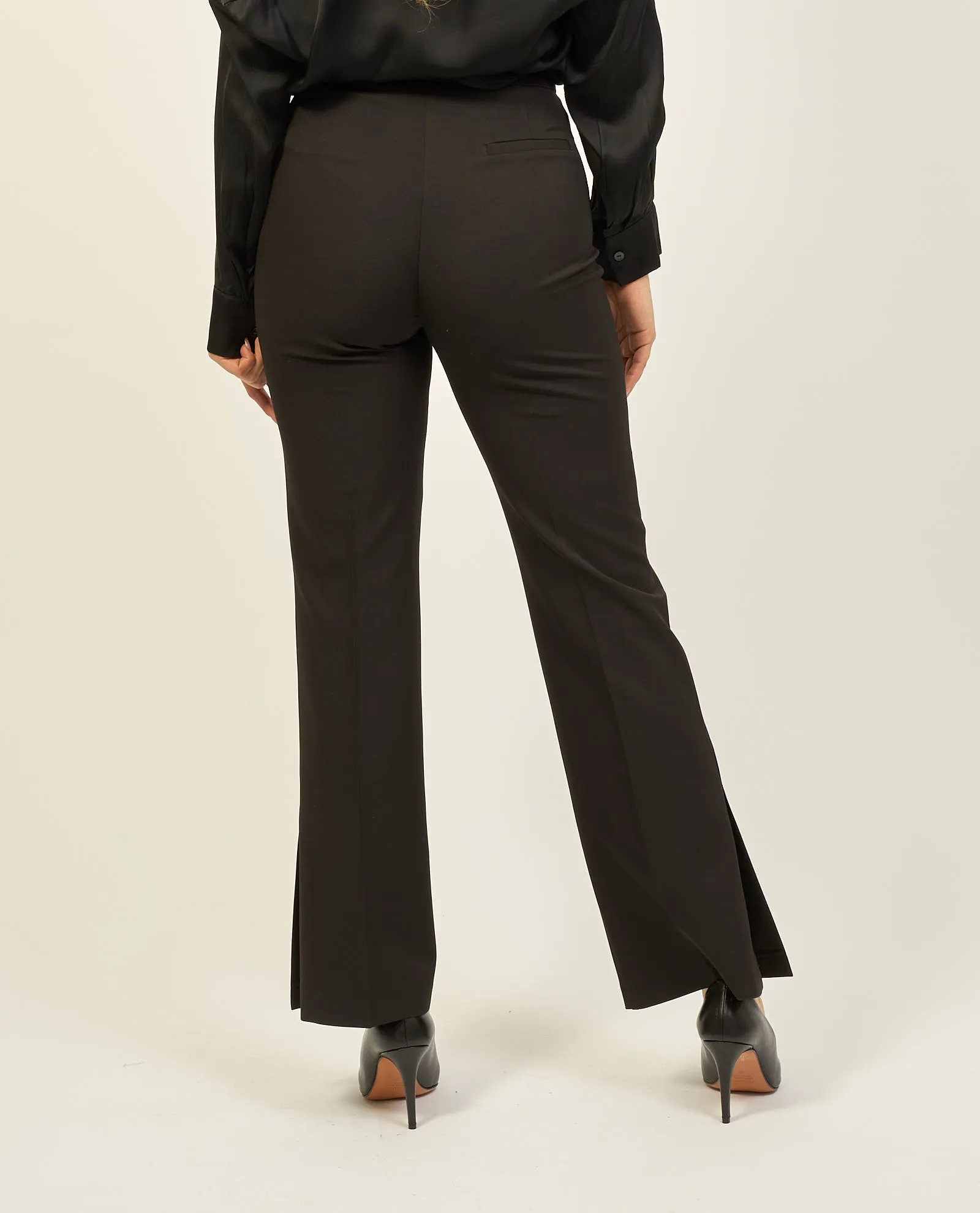 Pantaloni donna Yes Zee modello a palazzo con spacco