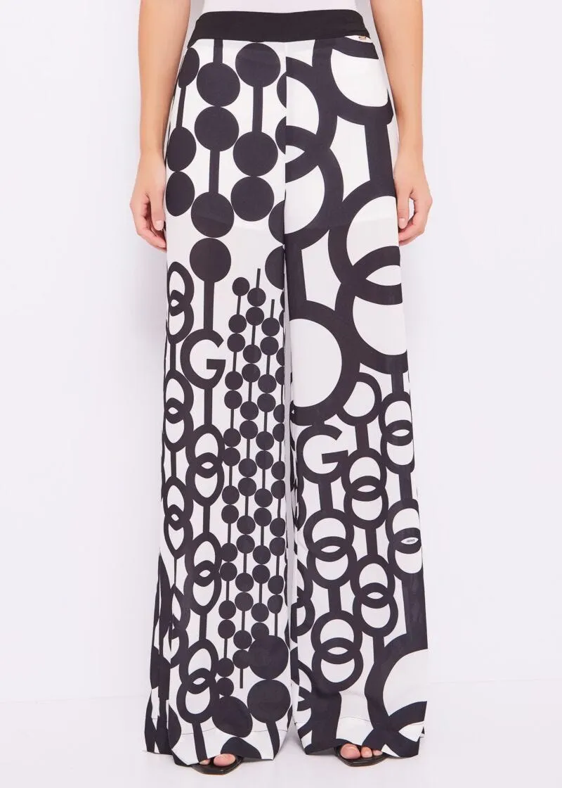 Pantaloni in georgette stampata