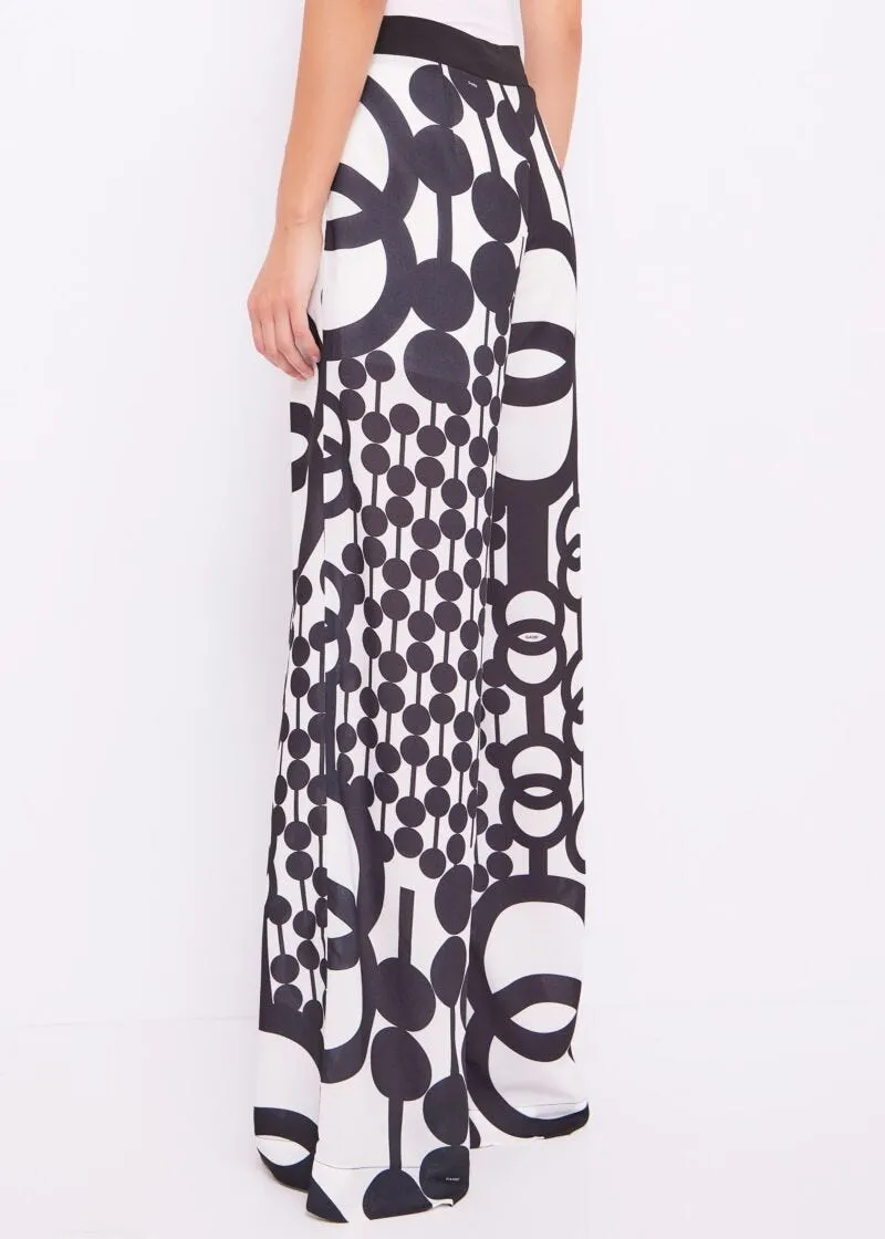 Pantaloni in georgette stampata