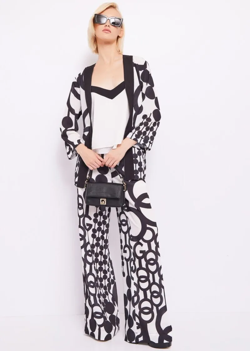 Pantaloni in georgette stampata