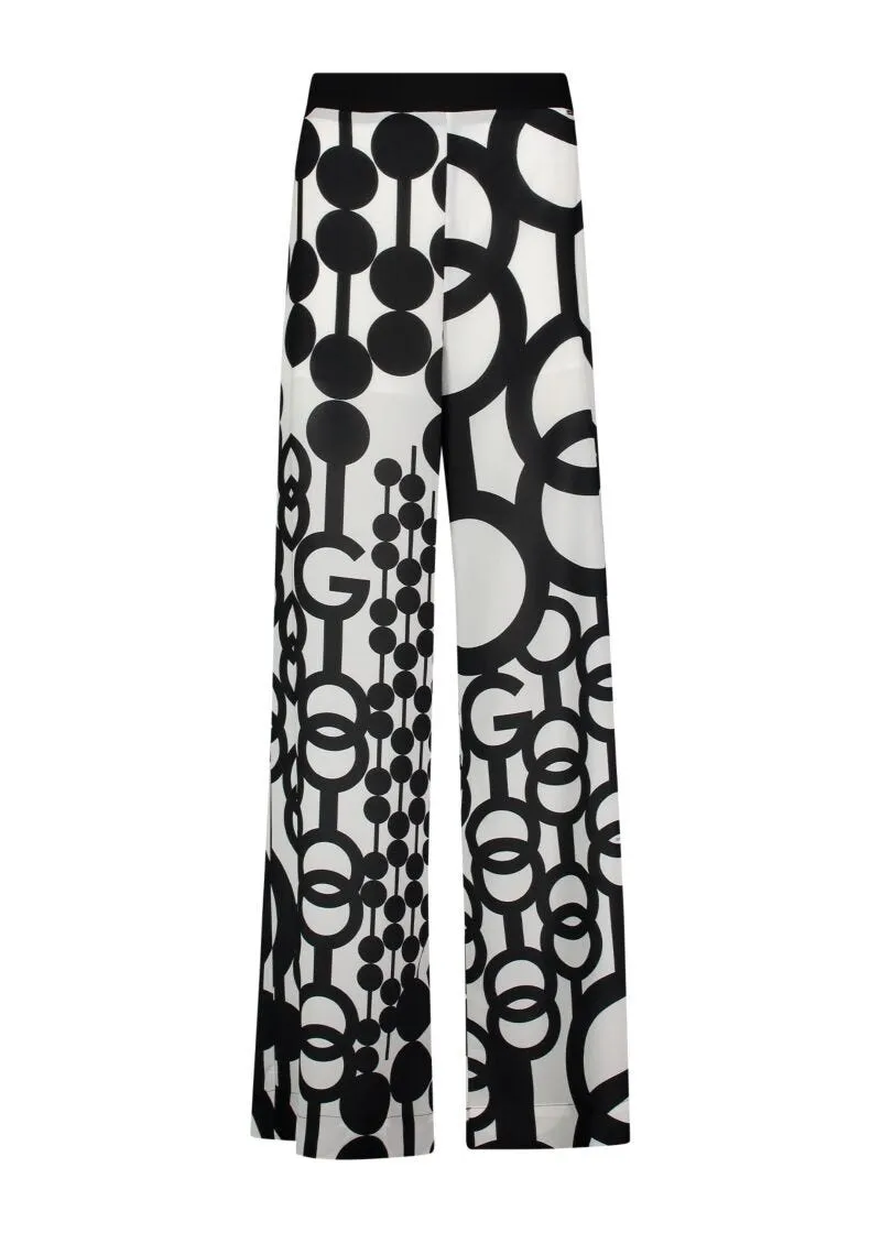 Pantaloni in georgette stampata