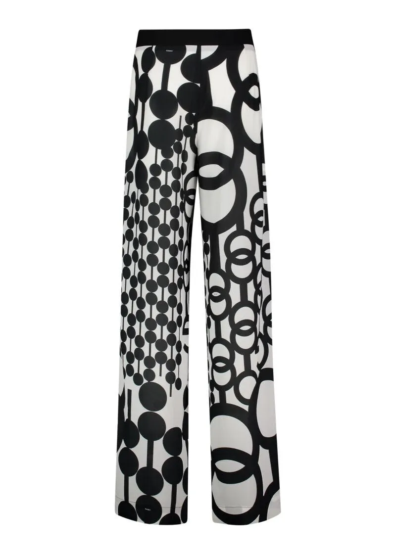 Pantaloni in georgette stampata
