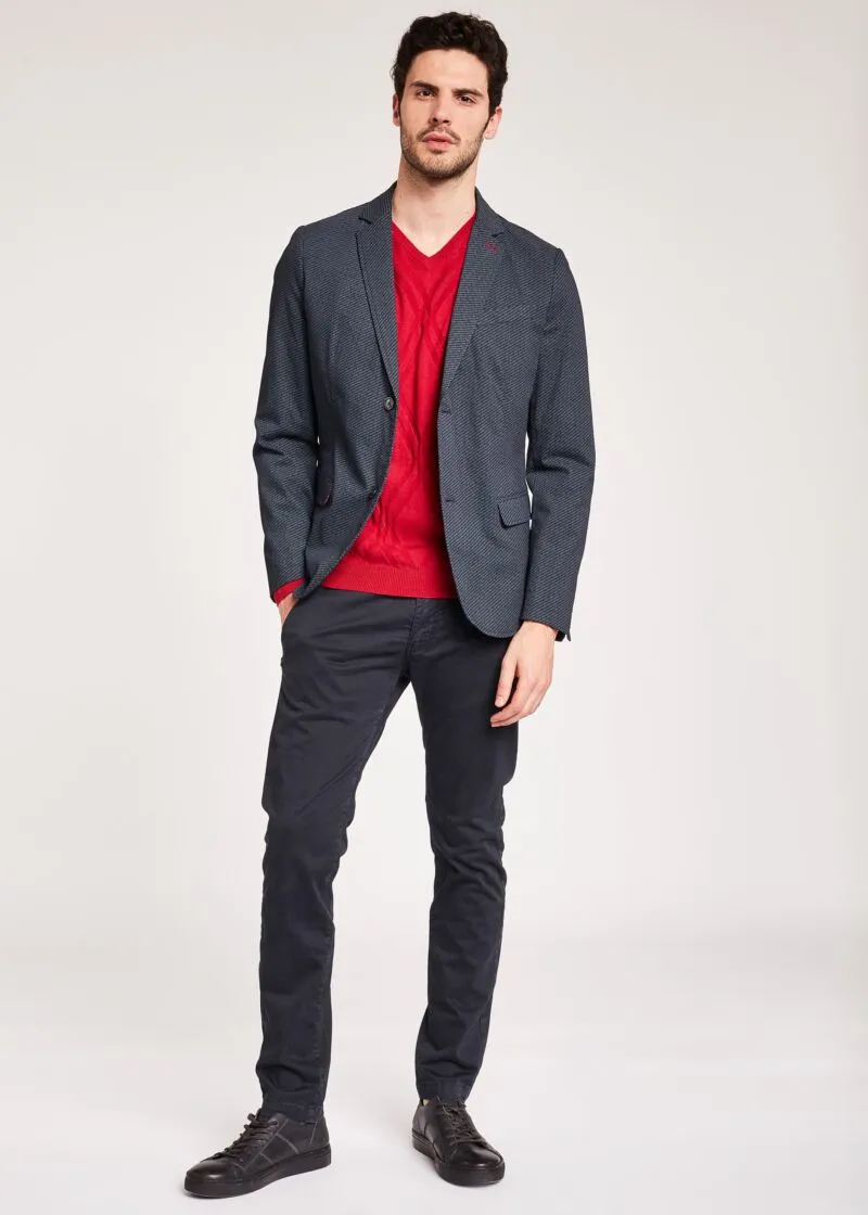 Pantaloni slim in gabardina