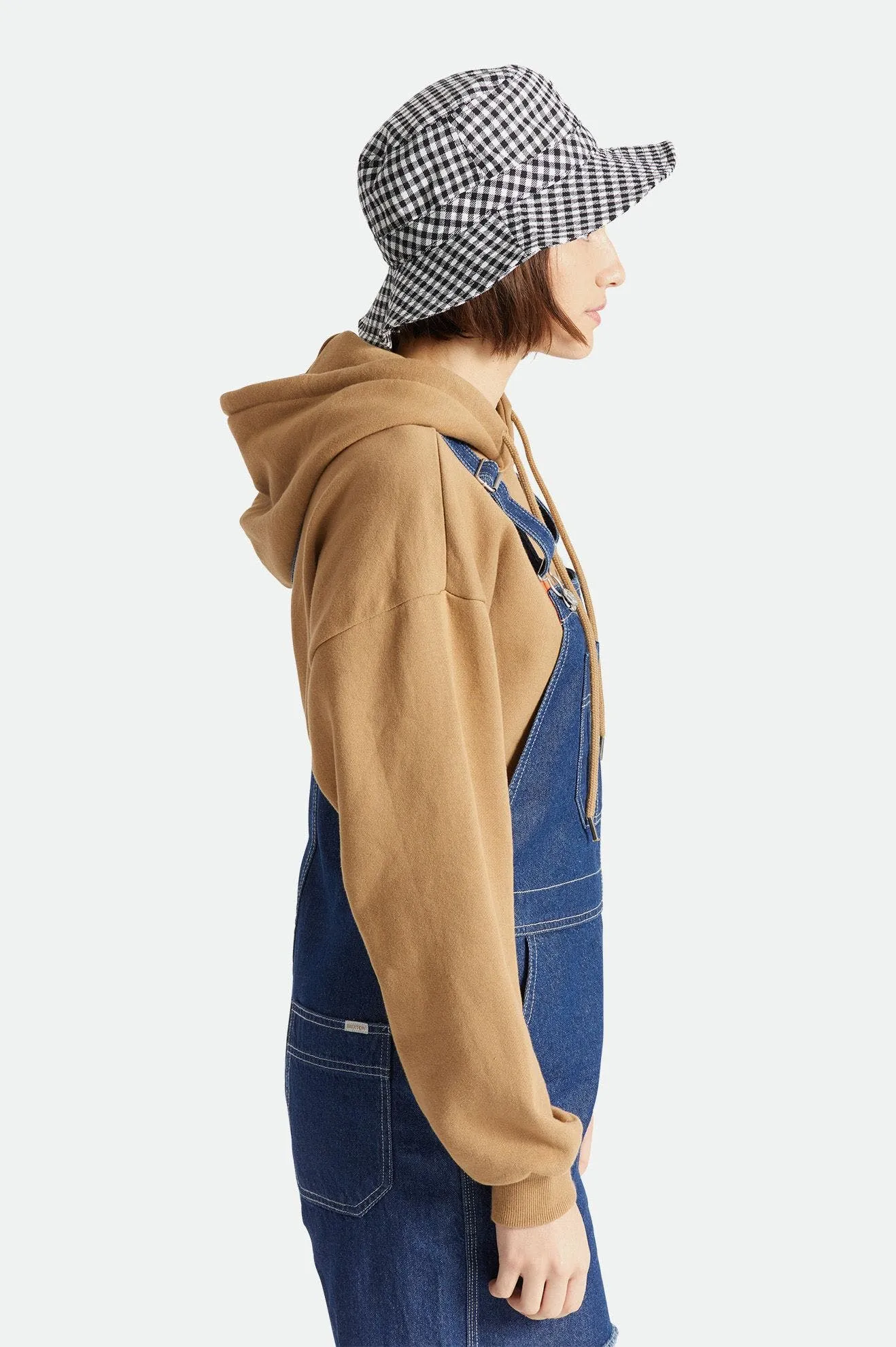PETRA PACKABLE BUCKET HAT - BLACK GINGHAM