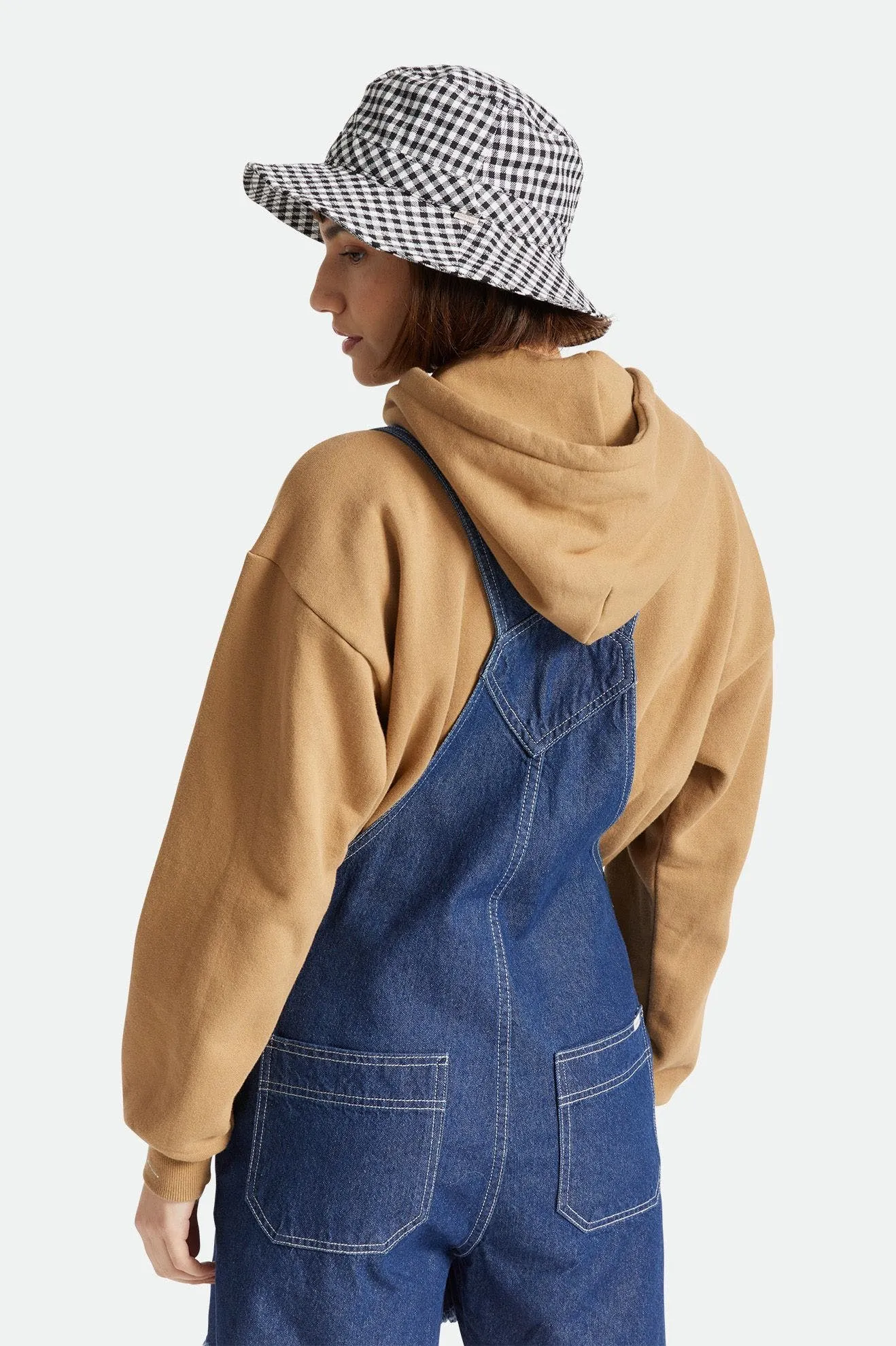 PETRA PACKABLE BUCKET HAT - BLACK GINGHAM