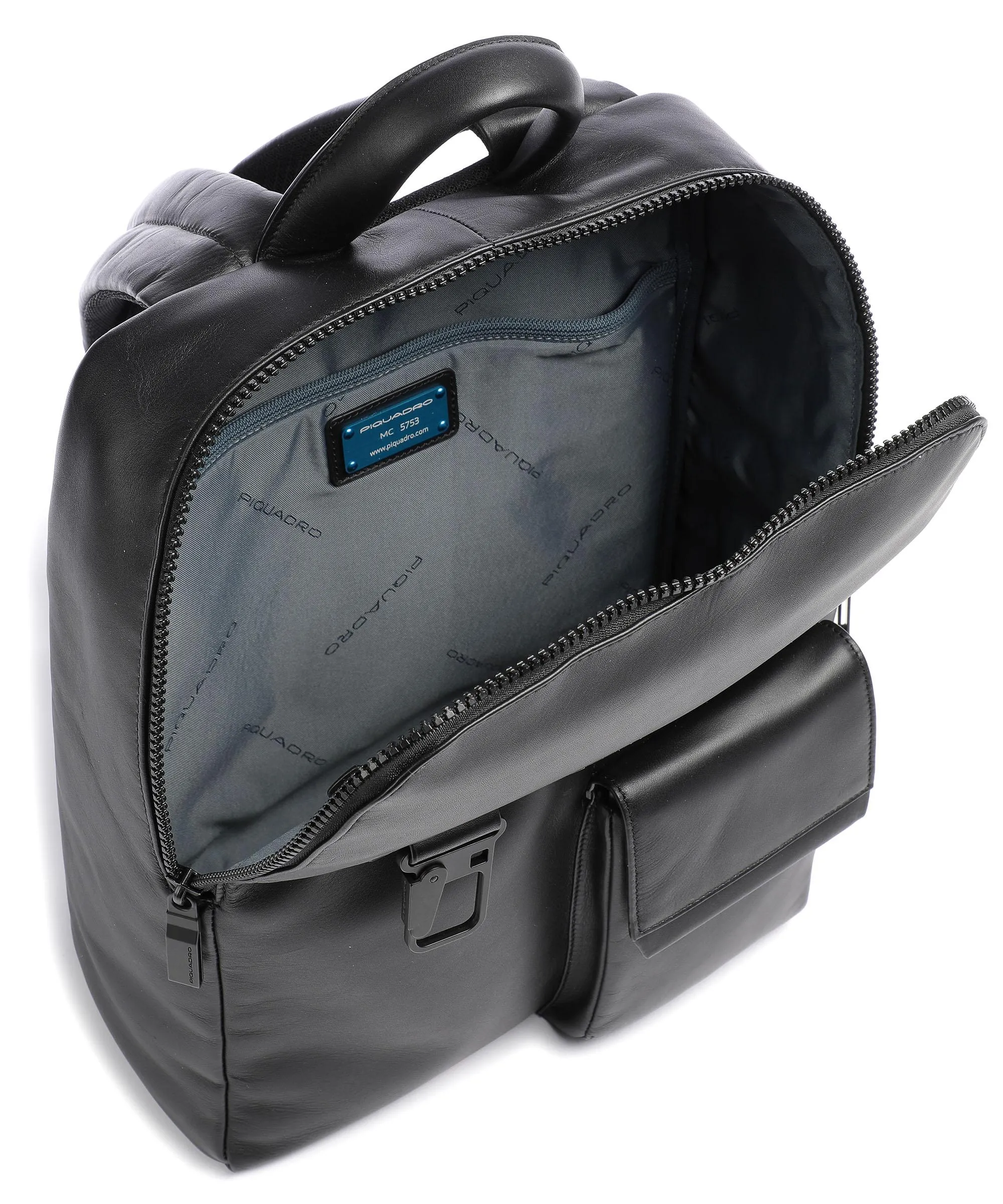  Piquadro Finn Zaino 13″ pelle di vacchetta finemente grana nero  