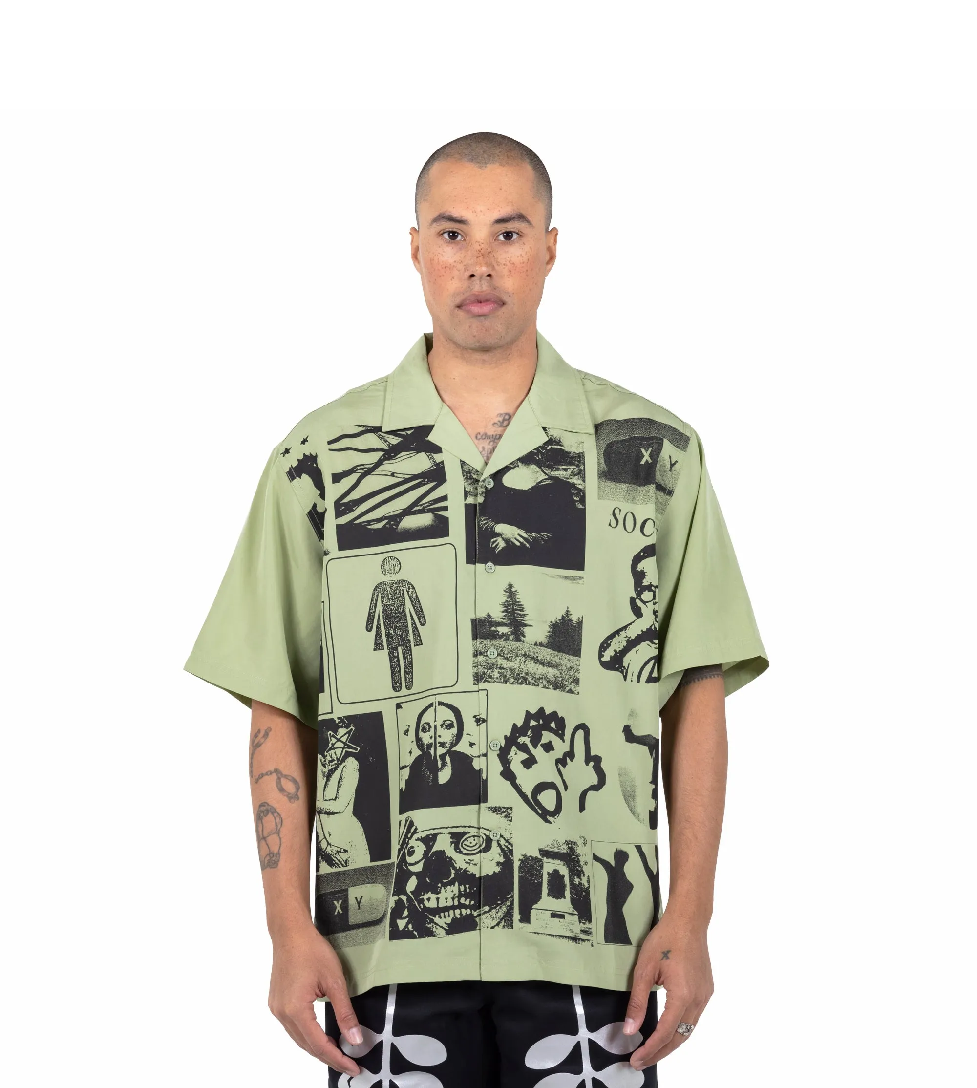 Pleasures Choices Camicia Stampata Verde