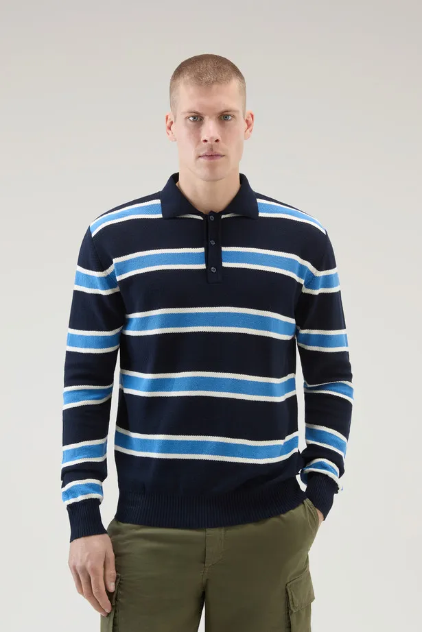 Polo in maglia a maniche lunghe                                                                                Melton Blue Strip