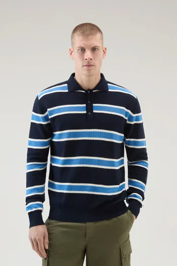 Polo in maglia a maniche lunghe                                                                                Melton Blue Strip