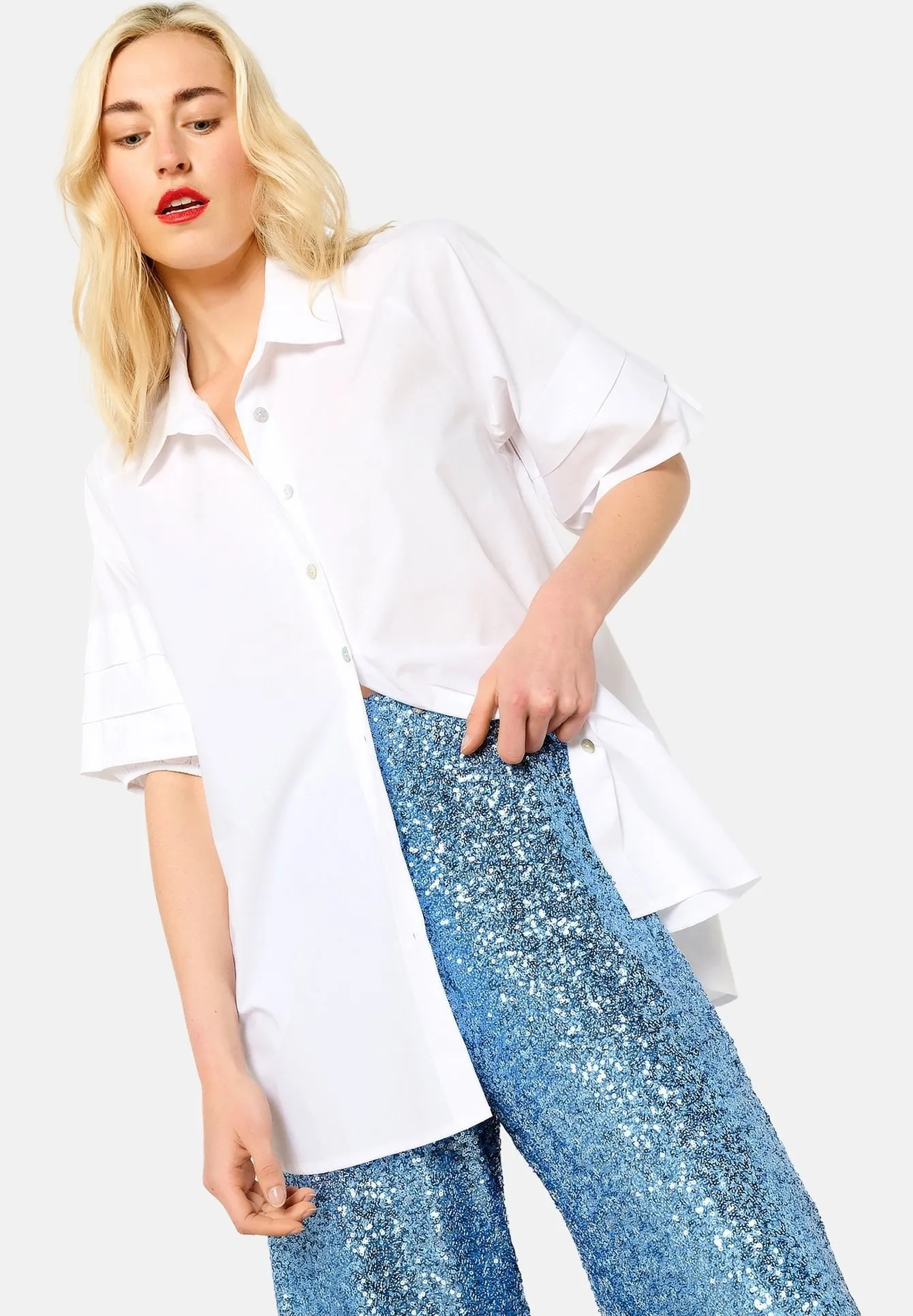 POPLIN WITH VOLUME SLEEVES - Camicia