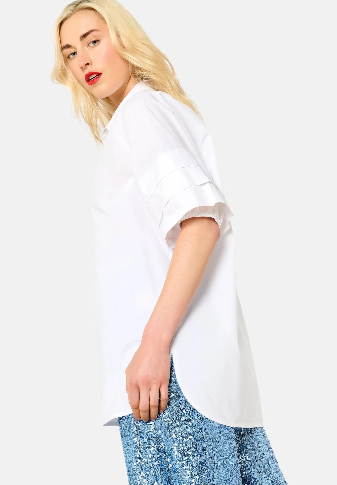 POPLIN WITH VOLUME SLEEVES - Camicia