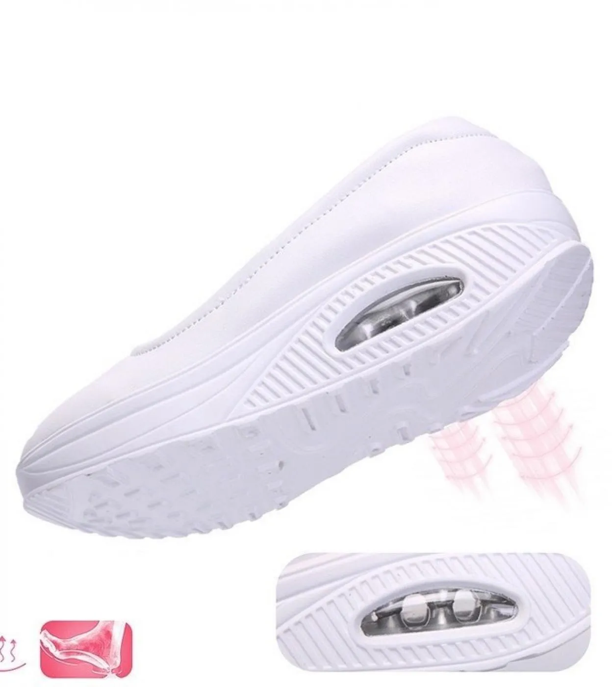 Primavera Autunno Donna Scarpe da ufficio casual Zeppe basse Scarpe da altalena Scarpe da ginnastica con suola spessa Scarpe da