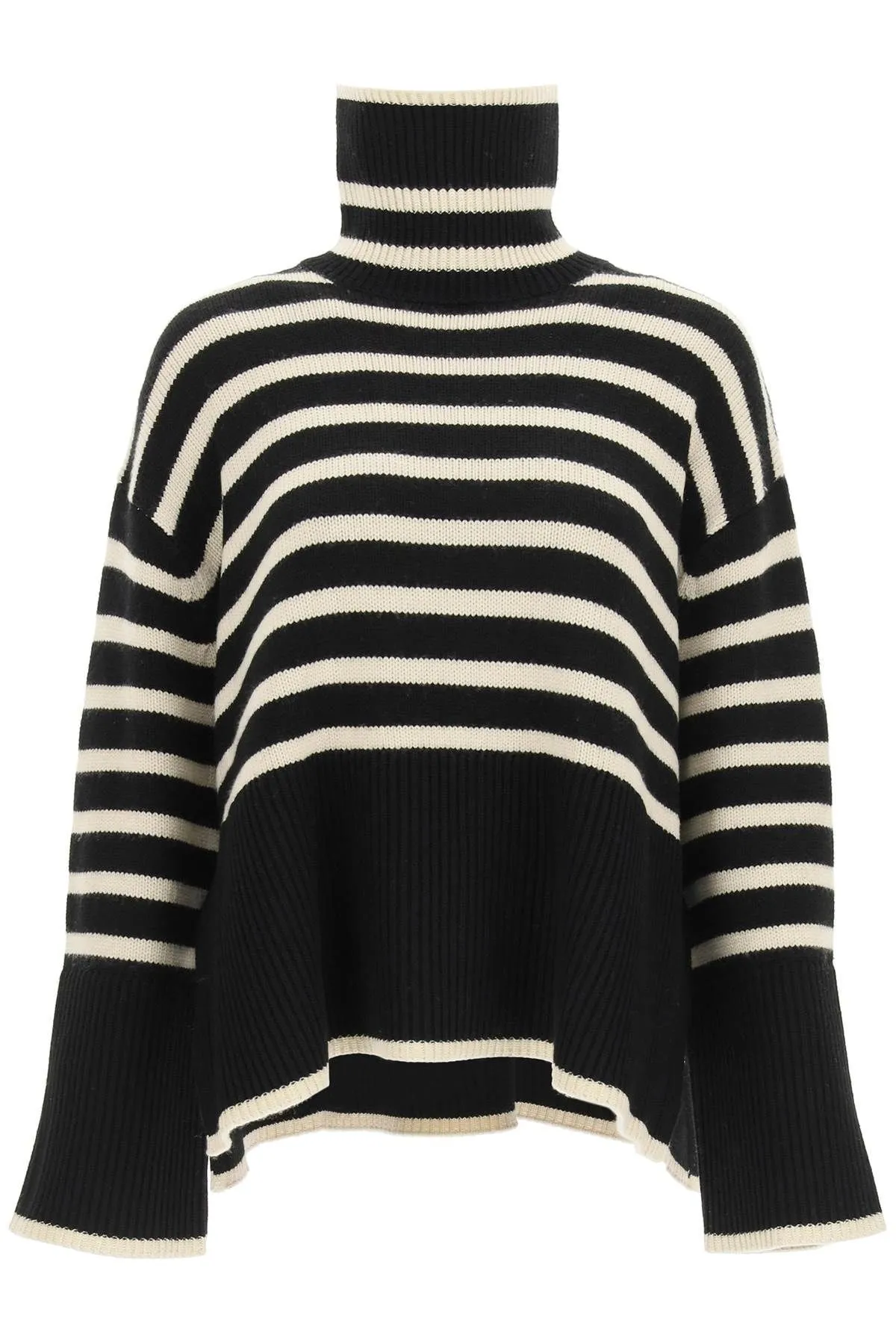 Pullover a righe in lana e cotone