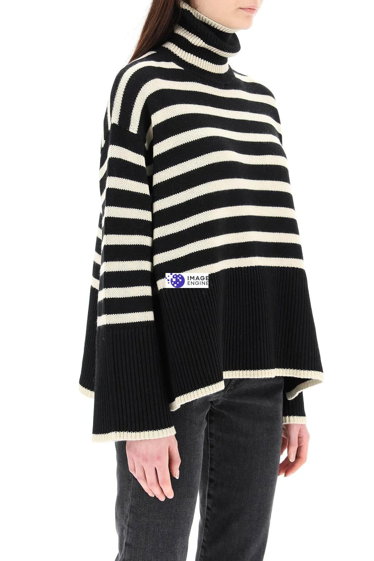 Pullover a righe in lana e cotone