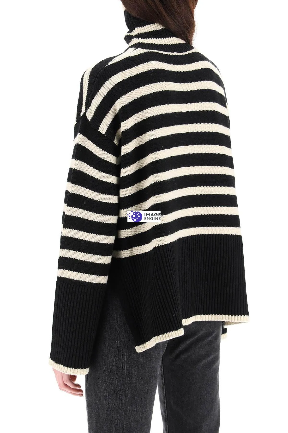 Pullover a righe in lana e cotone