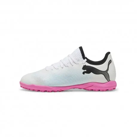 Puma Future 7 Play Tt Bianco Rosa Nero - Scarpe Da Calcio Bambino
