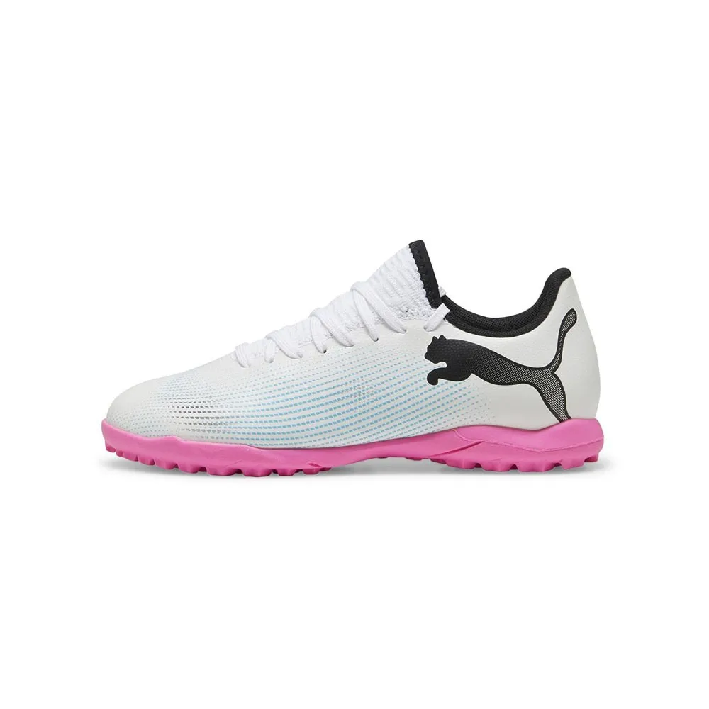Puma Future 7 Play Tt Bianco Rosa Nero - Scarpe Da Calcio Bambino