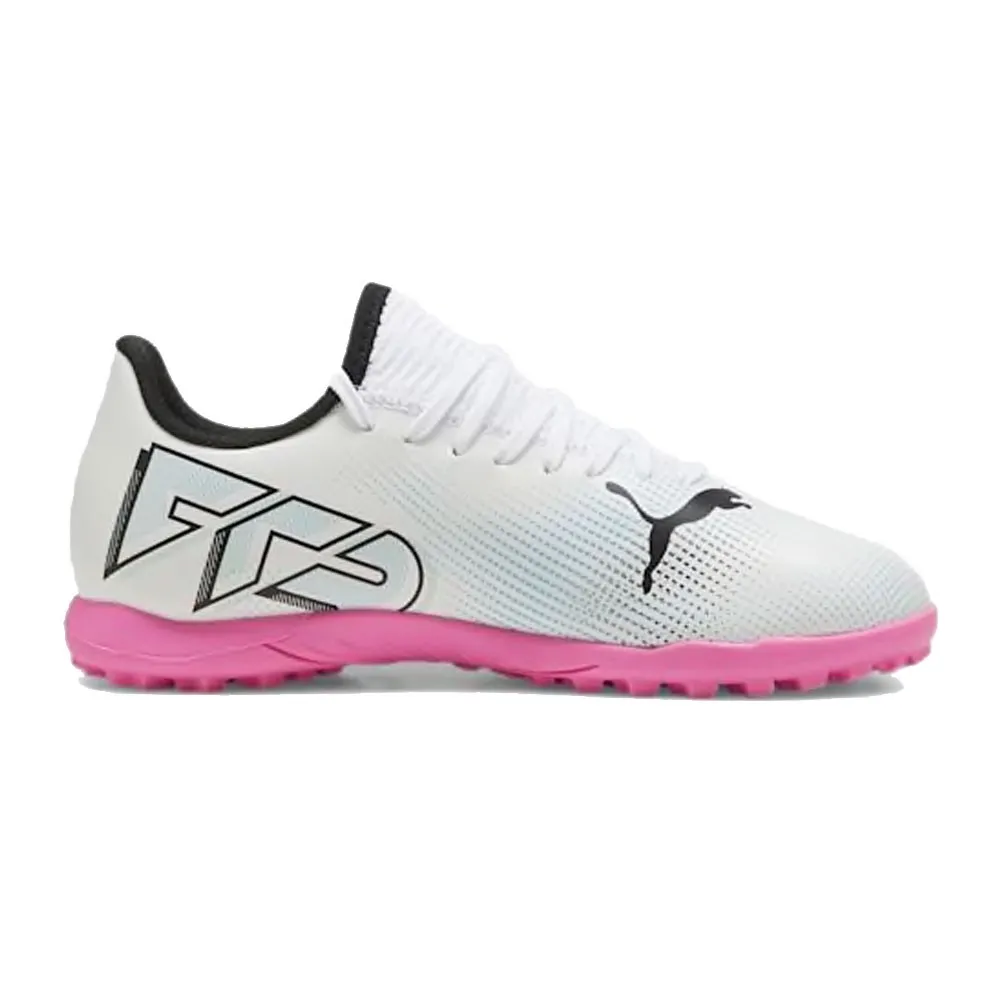 Puma Future 7 Play Tt Bianco Rosa Nero - Scarpe Da Calcio Bambino