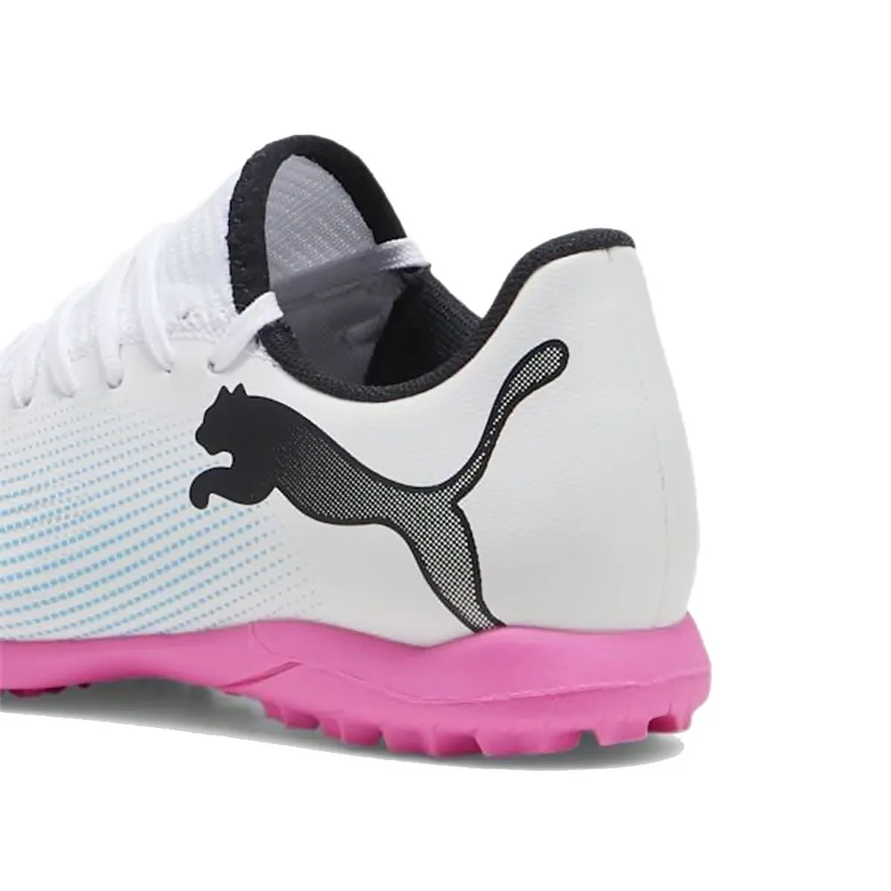 Puma Future 7 Play Tt Bianco Rosa Nero - Scarpe Da Calcio Bambino