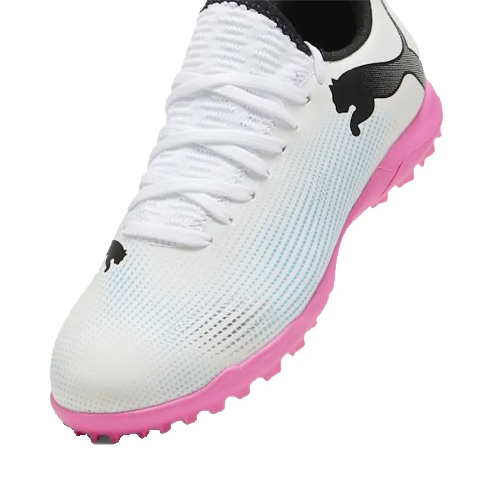 Puma Future 7 Play Tt Bianco Rosa Nero - Scarpe Da Calcio Bambino