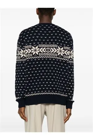RALPH LAUREN Abbigliamento,Maglieria Maglione in misto cotone blu e bianco 