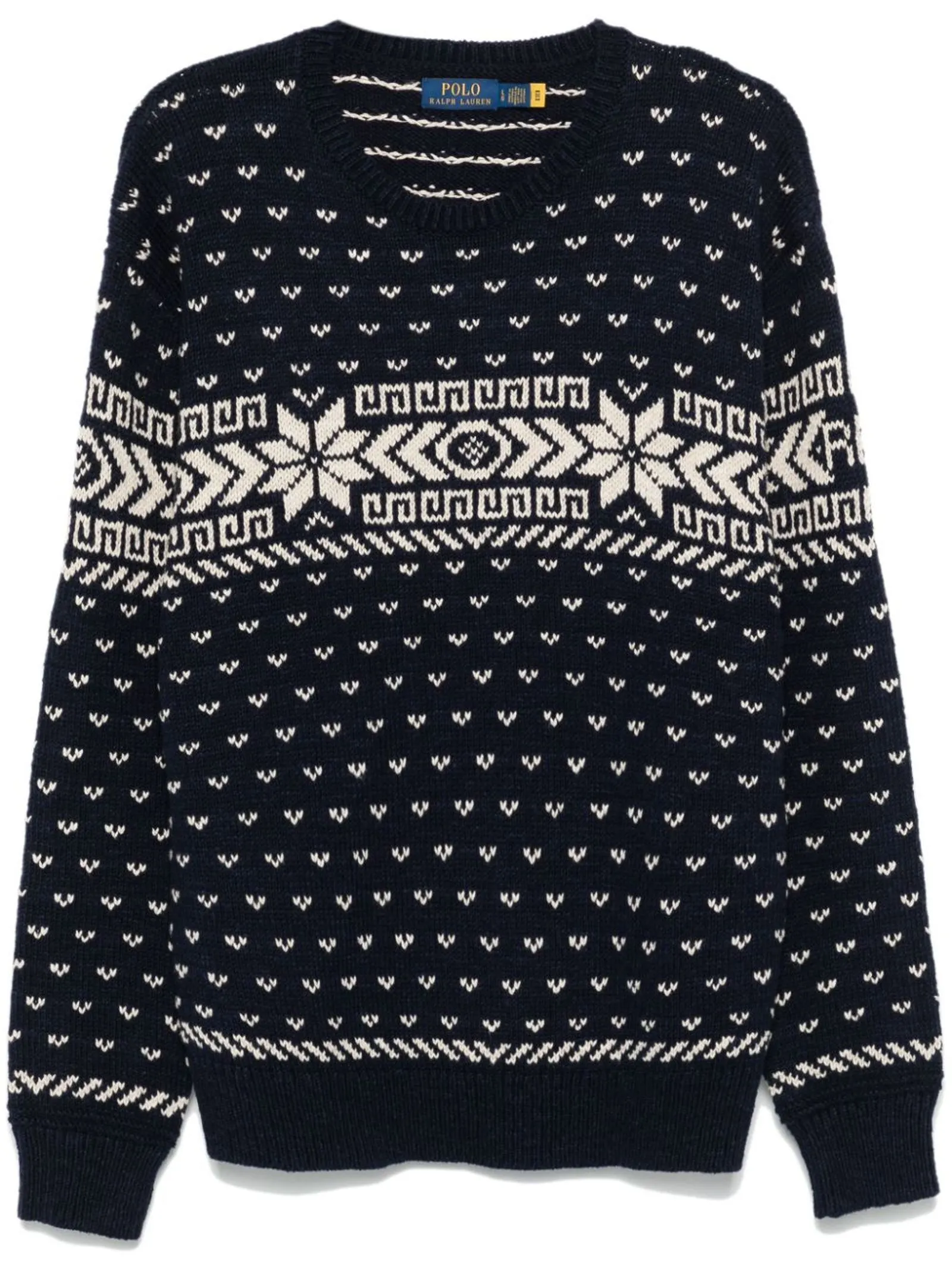 RALPH LAUREN Abbigliamento,Maglieria Maglione in misto cotone blu e bianco 