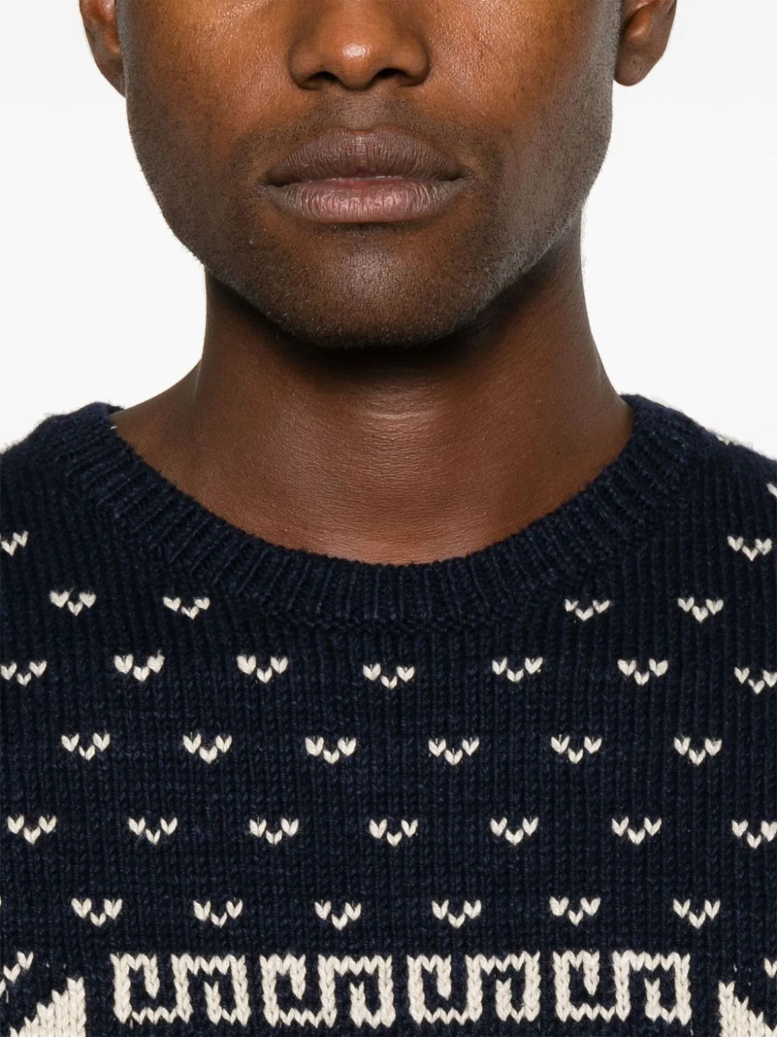 RALPH LAUREN Abbigliamento,Maglieria Maglione in misto cotone blu e bianco 