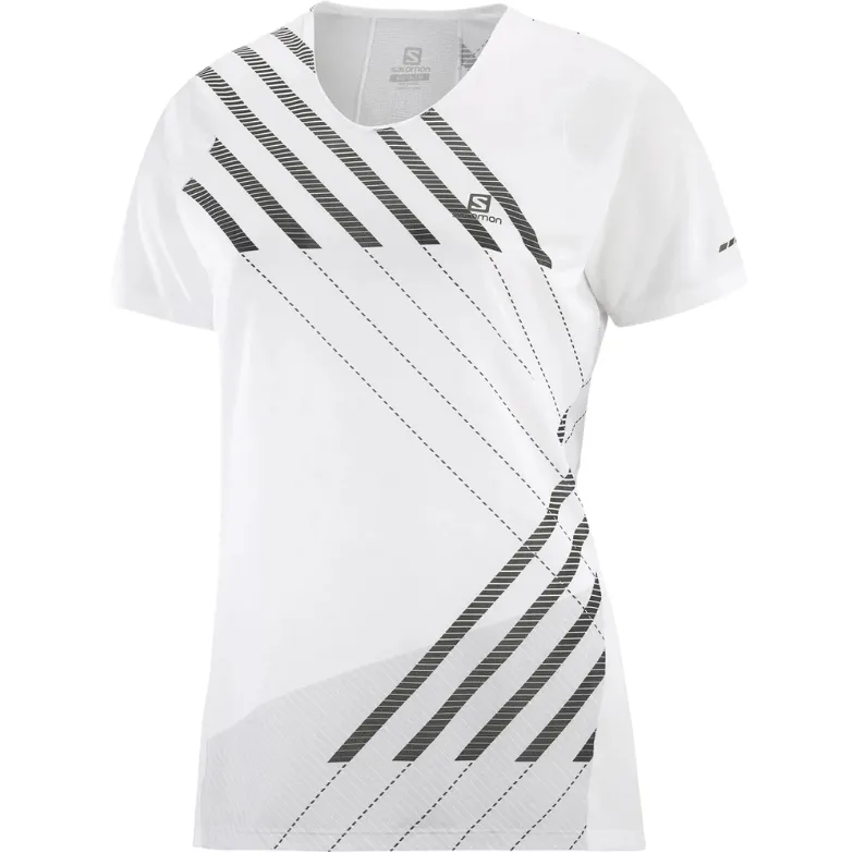 Salomon Sense Aero Tee White/Oyster - Maglia Running Donna