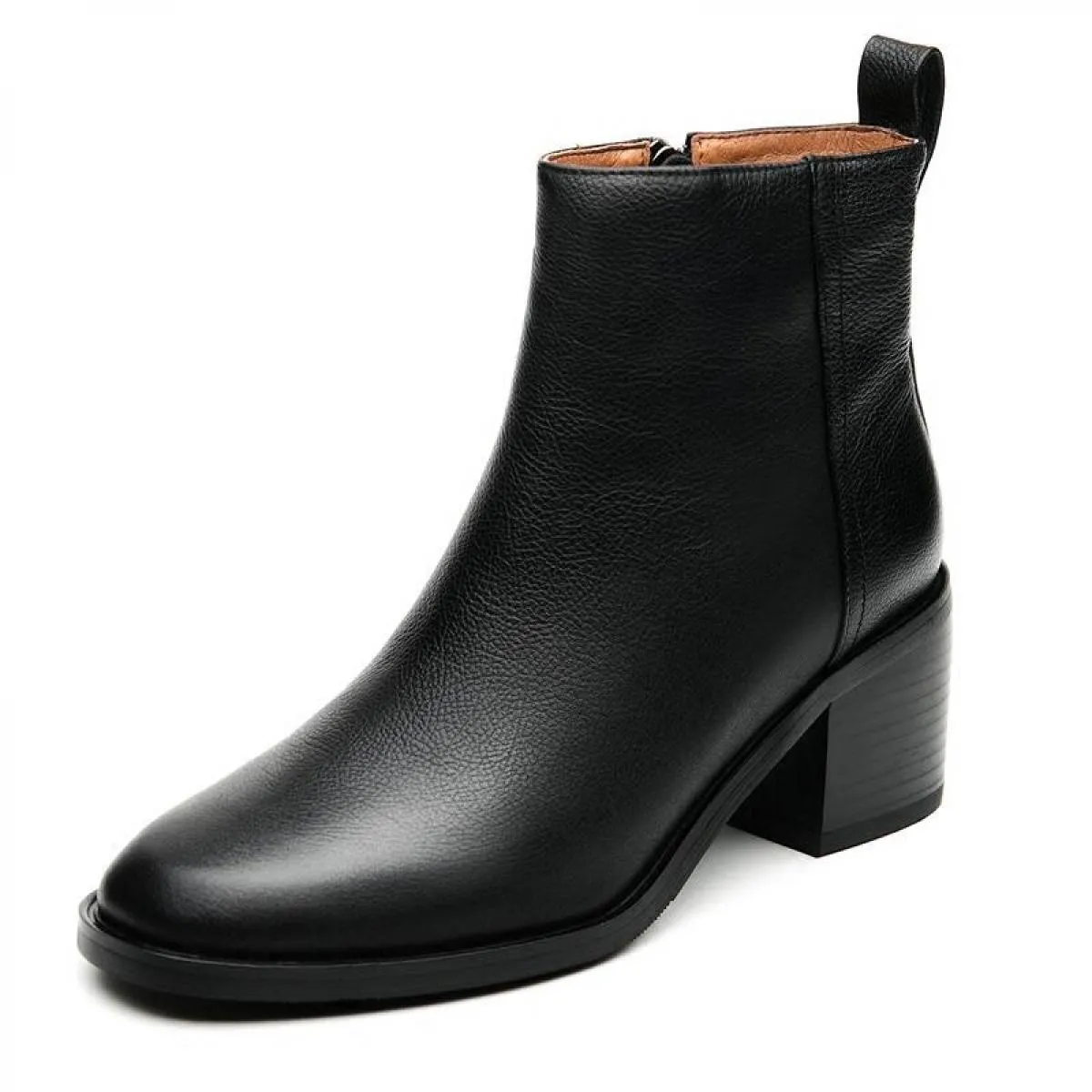 Scarpe da donna in vera pelle di moda di lusso stivali con tacco alto spessi stivaletti con punta a punta da donna corti Botas Z