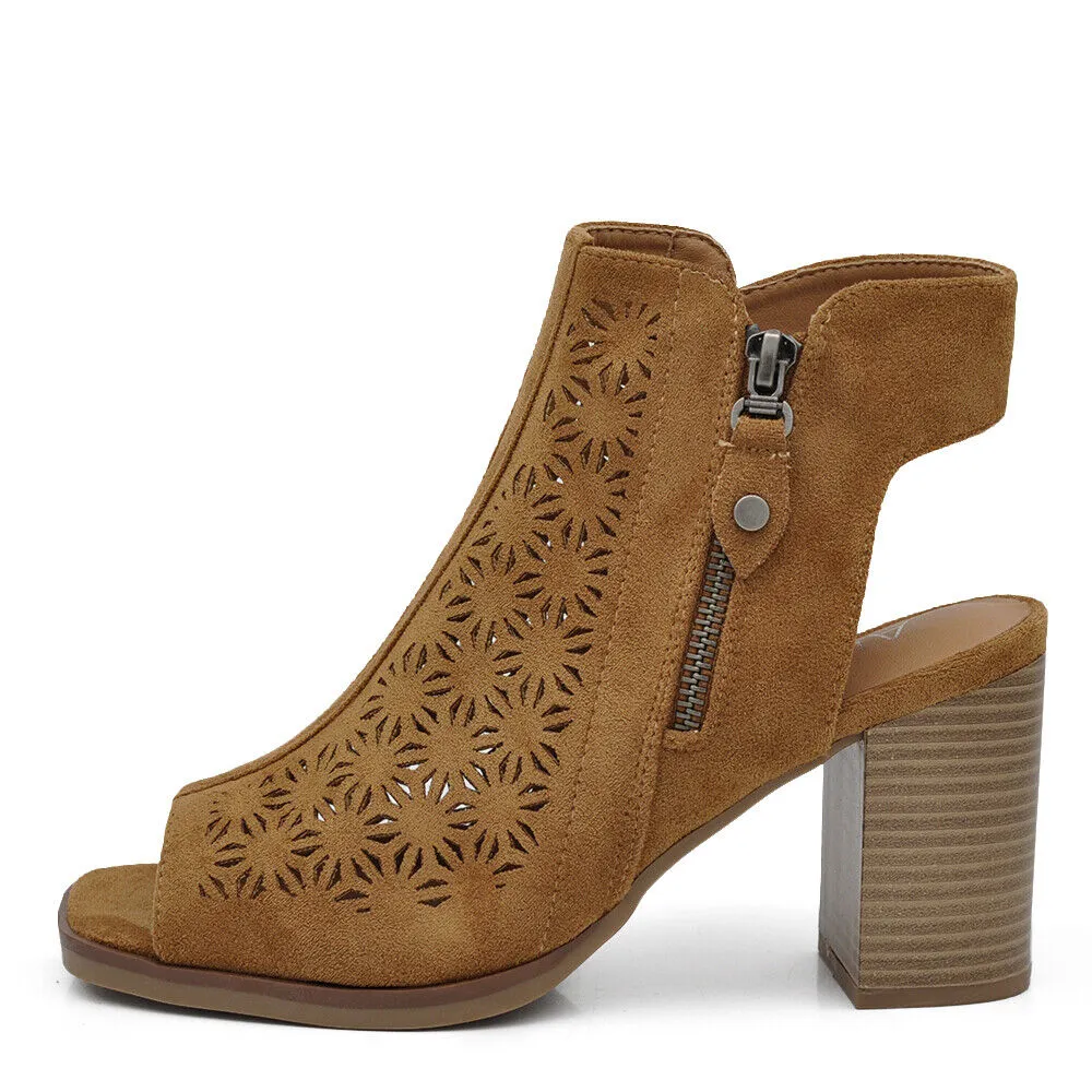 Scarpe Tronchetti Sandali Da Donna Con Tacco Blocco Cerimonia Spuntati XG116