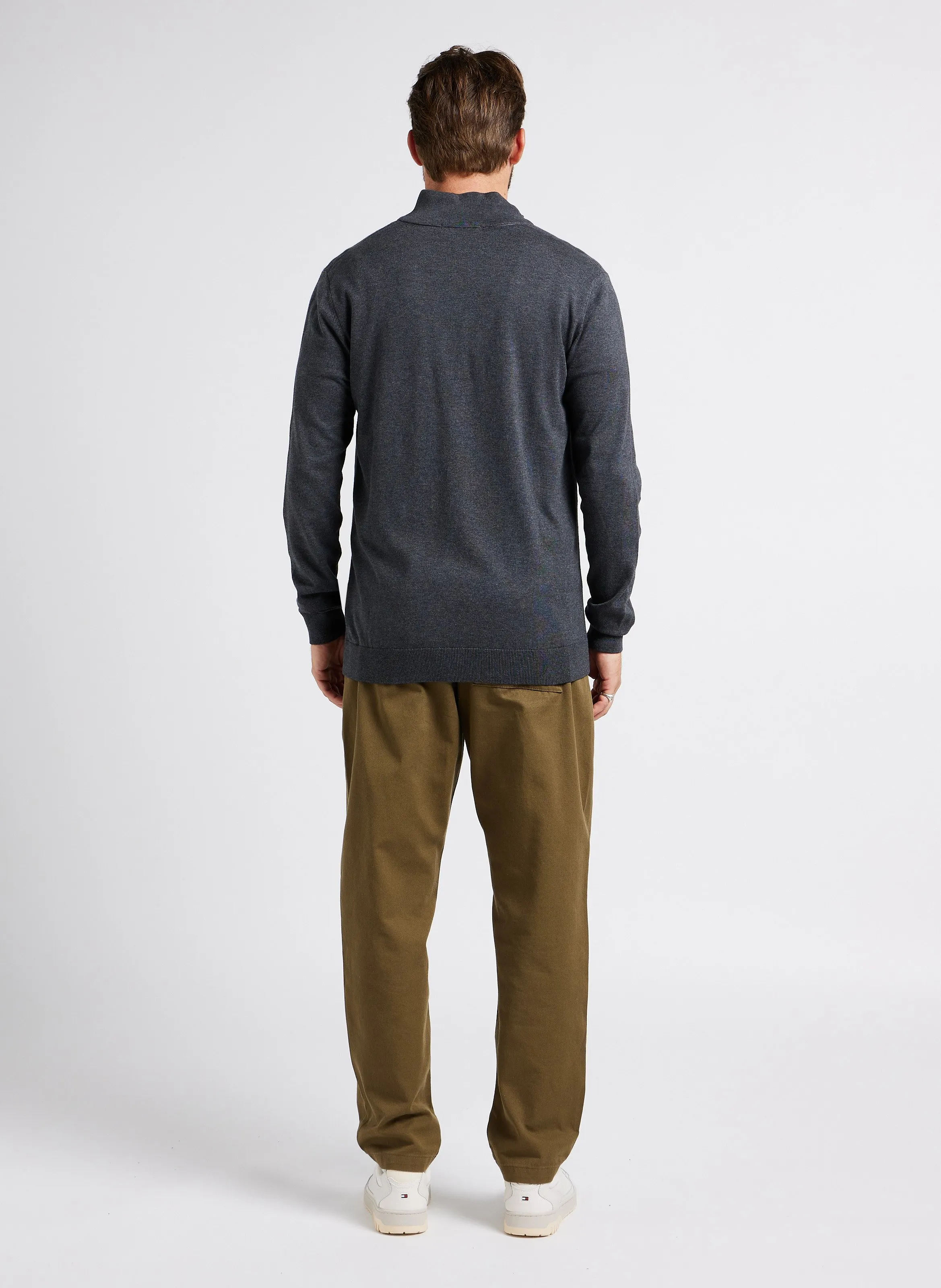  SELECTED   BERG - Lupetto regular fit in cotone con zip | Grigio
