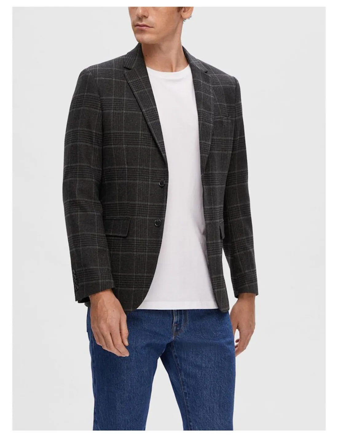SELECTED BLAZER UOMO,SLHSLIM-ELI CHECK WOOL BLZ B