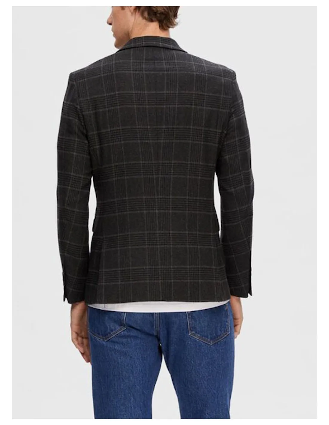 SELECTED BLAZER UOMO,SLHSLIM-ELI CHECK WOOL BLZ B