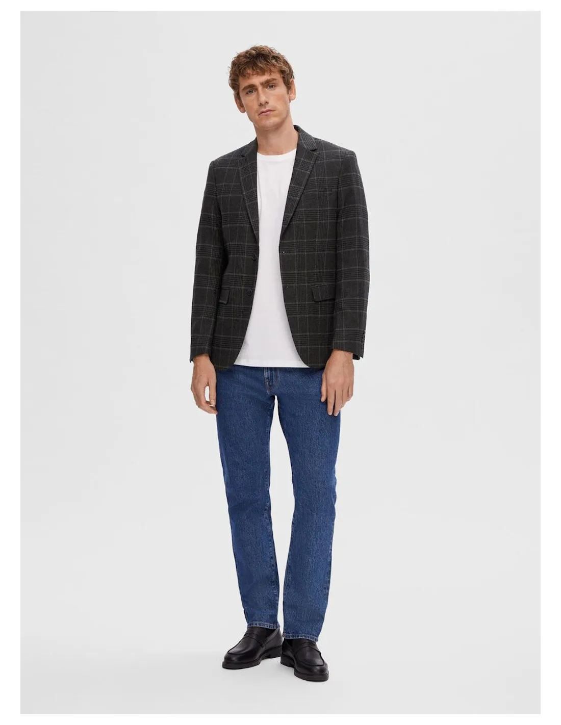 SELECTED BLAZER UOMO,SLHSLIM-ELI CHECK WOOL BLZ B