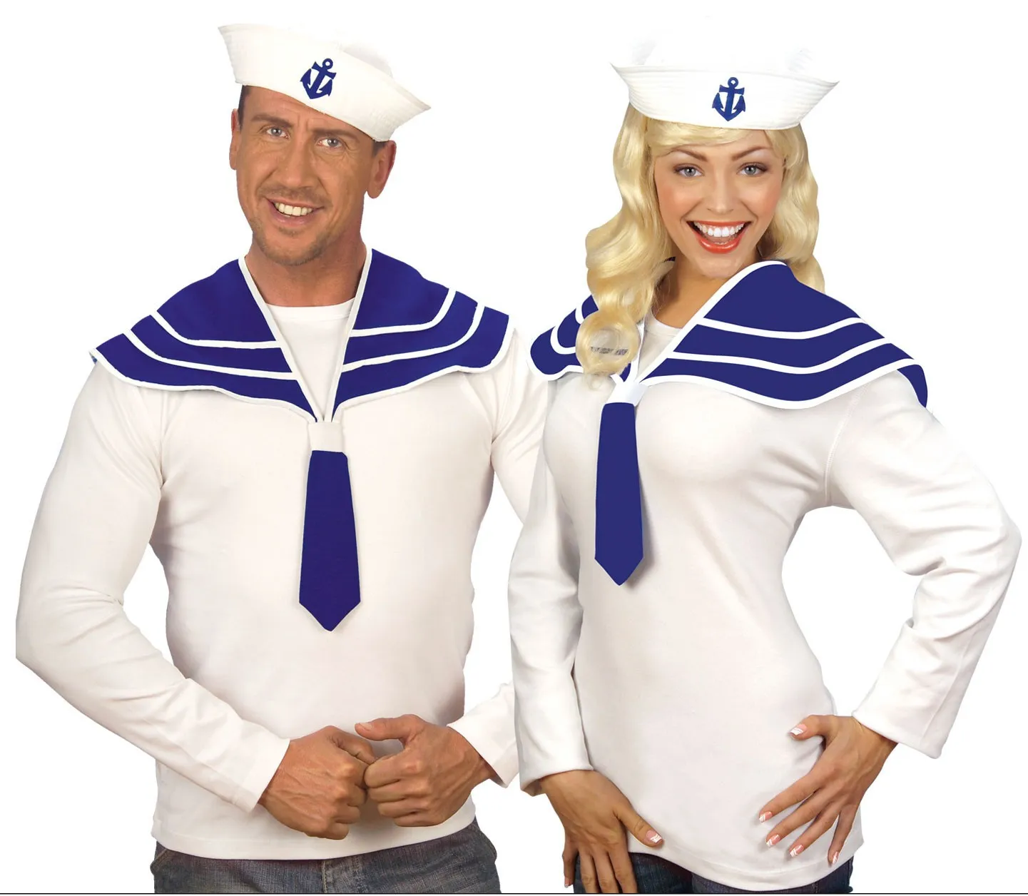Set marinaio cappello e colletto con cravatta